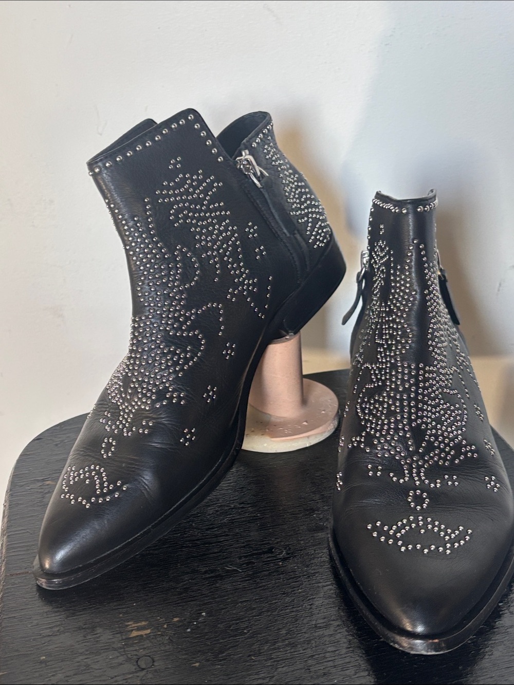 Mercer Edit "Call Back 2" Studded Black Leather Ankle Boot Size 7.5